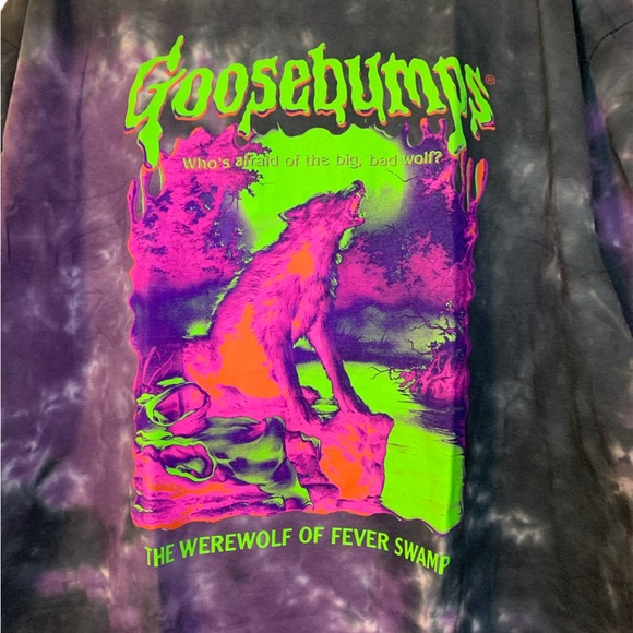 Unisex graphic TIE DYE WEREWOLF GOOSEBUMPS Tshirt various sizes - Picture 6 of 6
